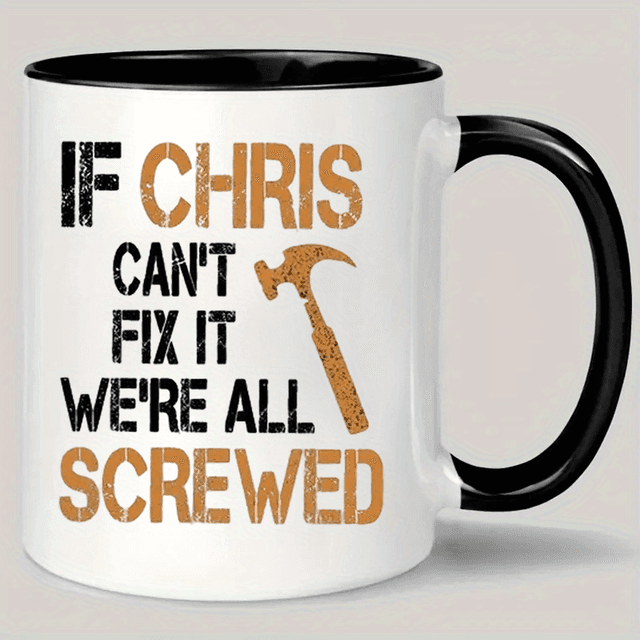 TEMU 11oz Coffee Cup-design 'if Fix It, We' 'with Hammer Graphic-reusable, Only Hand Wash, Perfect For , Men And Women, And White, Travel Cup | Contrast | Only Hand Wash, Coffee Cup