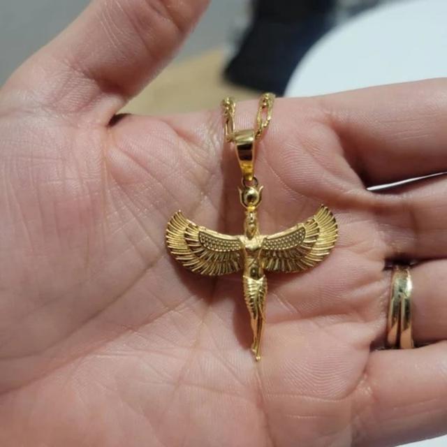 TEMU Egyptian Winged Goddess Pendant, Egyptian Pendant, Most Sacred Pendant, Birthday Gift