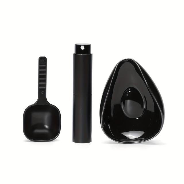 TEMU 3 Keramik Kaffebönedoseringskopp & Skedsats - Statiskreducerande Sprayflaska Inkluderad, för Espresso och Tekokning – Ideell Gåva till Helger