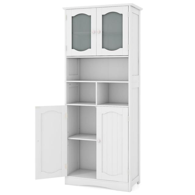 TEMU 148cm Tall Bathroom Cabinet Storage Cabinet With Glass Doors