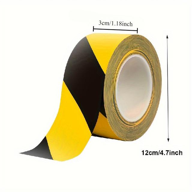 TEMU 1pc Pvc Warning Tape - Black And Yellow Striped Safety Tape, Corrosion Resistant, , Durable And Suitable For Indoor And Outdoor Use