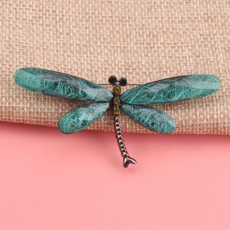 TEMU 2d Flat-korean Style Fashionable And Easy Acrylic Silk Resin Dragonfly Brooch Pin