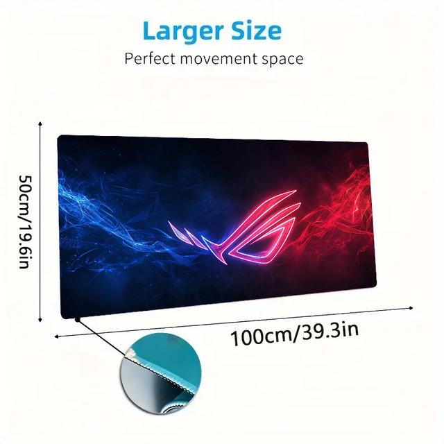 TEMU سجادة فأرة الألعاب الكبيرة جدًا مع دعم المعصم - غير قابلة للانزلاق، قابلة للغسل، حصيرة مكتب من البوليستر للعب الألعاب والاستخدام المكتبي - هدية مثالية لعيد الميلاد أو الكريسماس، زينة الكريسماس