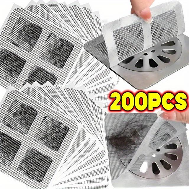 TEMU 50/ 100/ 200pcs Disposable Shower Drain Hair Mesh Shower Drain Covers Floor Sink Strainer Filter Hair Stopper For Bathroom Kitchen