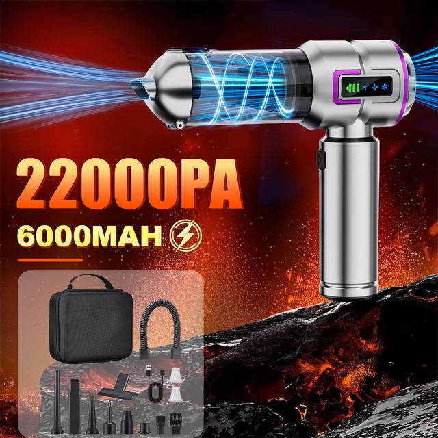 TEMU Aspiradora de Inalámbrica de 22000Pa con Succión Potente - Uso y Hogar, Aspiradora de Potencia para Pelo de Mascotas/Sofá/Alfombra con Vaciado Higiénico de Un , 4 en 1