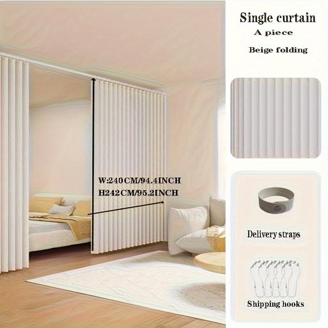 TEMU 1 divisoria pieghevole , con ganci in plastica, tema , facile da , lavabile in lavatrice, adatta a tutte , adatta per soggiorno, camera da letto, cucina