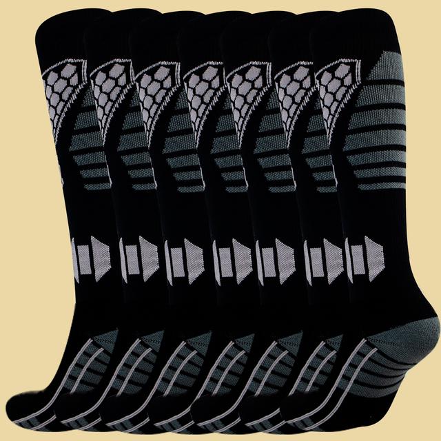 TEMU 3 Pairs Of Unisex Outdoor Sports Ski Socks, Thickened Cold-resistant Snow Socks Suitable For Cycling, Running, And Skiing