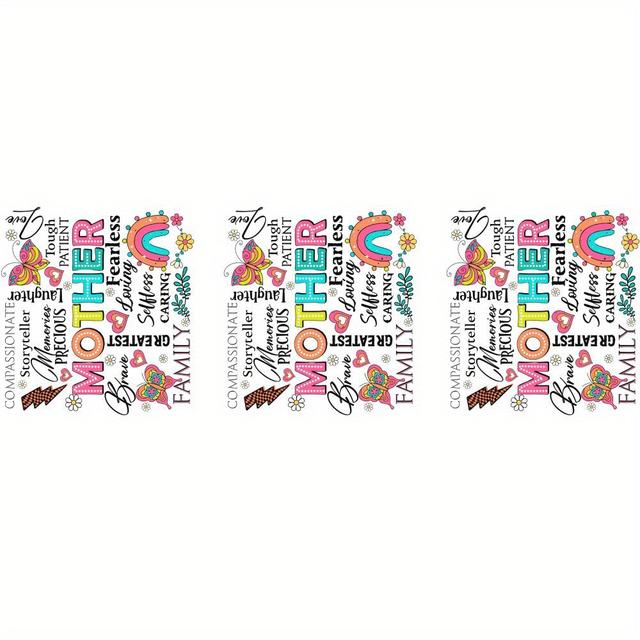 TEMU Day Sticker Set 3pcs Funny Mom Gift, Grandma Gift, Day Present, Mom Bleachable Iron-on Thermal Transfers, Heat Pressed Decals For Diy Clothes And T-shirts