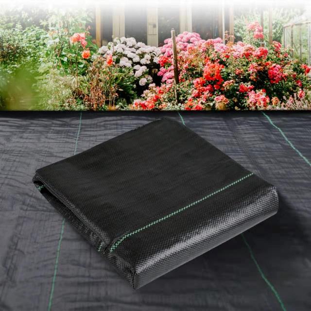 TEMU Impermeable Negro 3.5Oz, Tela Premium para Jardinería, Tejido Resistente para Control de Malezas con Permeabilidad Superior, Diseño Práctico