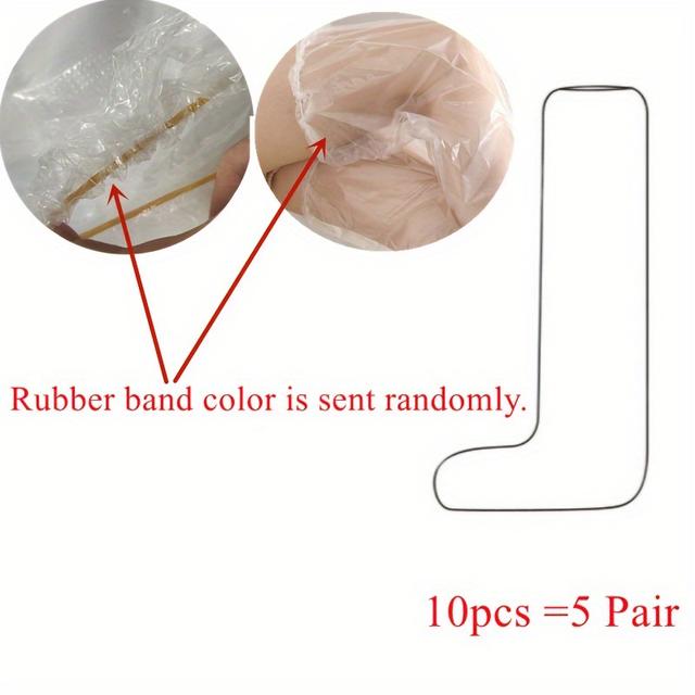 TEMU 10pcs=5 Pairs Of Disposable Leg Film With Sole Foot Cover Transparent Foot Film Pe Plastic Long Tube Film Cover Foot Cover Leg Cove