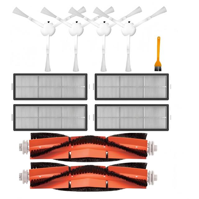 TEMU Zubehör-Set für Bot D10 Plus RLS3D Saugroboter | 2 Hauptbürsten, 4 HEPA-Filter, 4 Seitenbürsten, 1 Reinigungswerkzeug, Ersatzteile, Reparatur-Aufsätze
