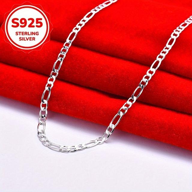 TEMU S925 Silver Fashionable And Elegant Necklace, Suitable For Daily Wear And Gift Jewelry, Suitable For Men And Women, Valentine's Day, And Seasonal Accessories