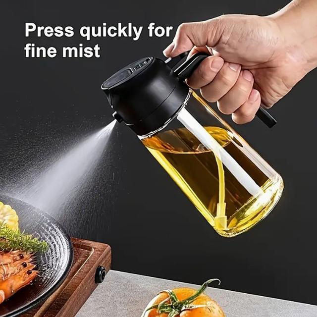 TEMU 2-in-1 Oil Dispenser And Sprayer - 16oz Food Grade Kitchen Bottle, Suitable For Cooking, Salads, Frying, Grilling