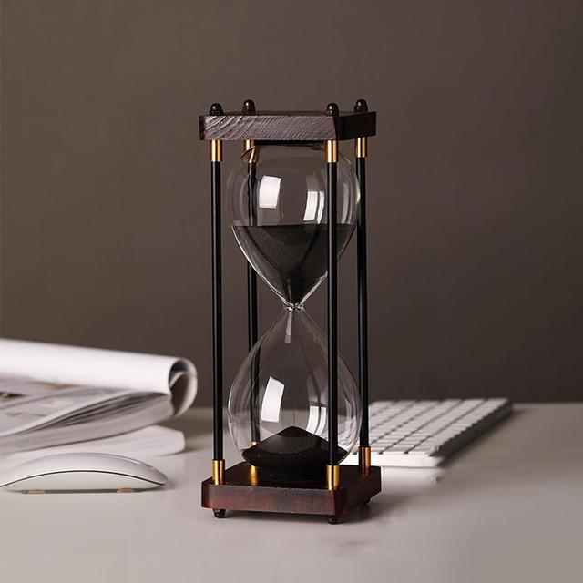 TEMU Zree 60-minute Hourglass Timer - Vintage Sand Timer With Hourglass Shape & 60-minute Time , Abs For Durability, Sand-filled Glass Bulb & - Desk Timer For Pacing, Meetings, Exams, - Retro Office &