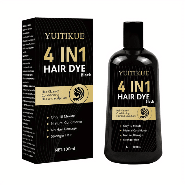 TEMU A Versatile Black Hair Dye That Dries Quickly, Enriched With Ginseng And Ginger Extracts, And Includes Shampoo And Hair Care, Making It Suitable For Hair Type