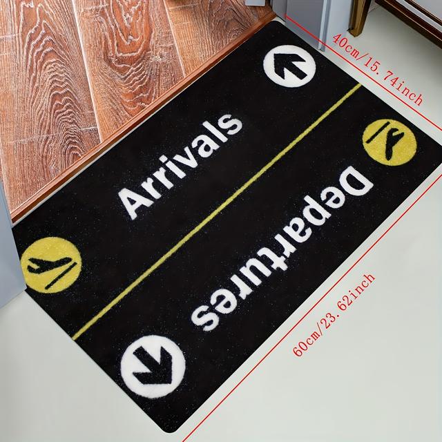 TEMU 1 Tapis de et Départ Thème Vol - Tapis Rectangulaire en Velours Cristal, Lavable en Machine, Adapté aux Portes d'Entrée, Salons et Décoration d'Intérieur, Utilisation Toutes