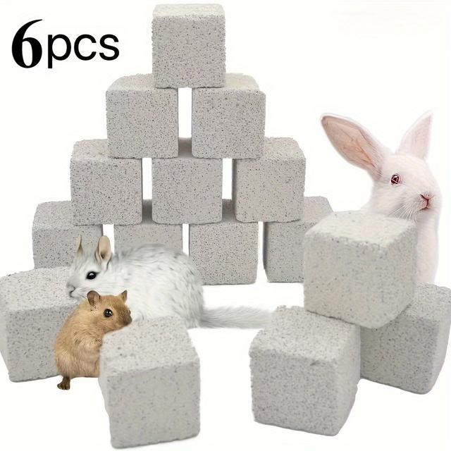 TEMU 6 sztuk bloków do żucia z kamienia wulkanicznego dla chomików i królików, odpowiednie dla małych zwierząt, takich jak świnki , szczury i wiewiórki