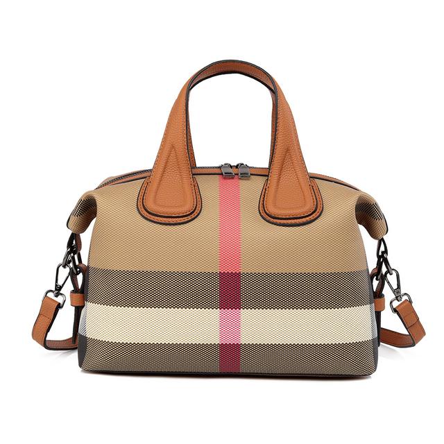 TEMU New Handbag For Autumn And Winter, Stylish Bag, Casual Color-block Large Capacity Women's Bag, Checkered Commuter Bag