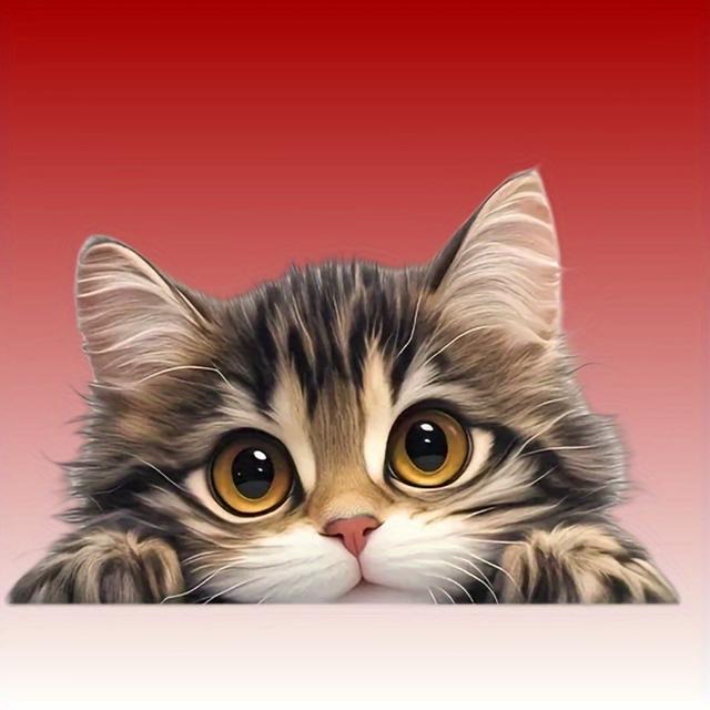 TEMU 愛らしいダビーキャットステッカー - 車、トラック、ラップトップ、水筒、バンパー＆ガラス面用のかわいいキャラクターデザイン - マット仕上げ、自己粘着、使い捨て、ラップトップデコレーション | 楽しいデザイン | 自己粘着ステッカー