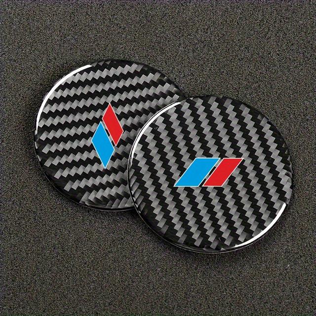 TEMU 2pcs Water Cup Holder For Car Center Console, Sports , Sky Blue Red, Round Carbon Fiber Texture , Made By Glue , Suitable For Most Models.