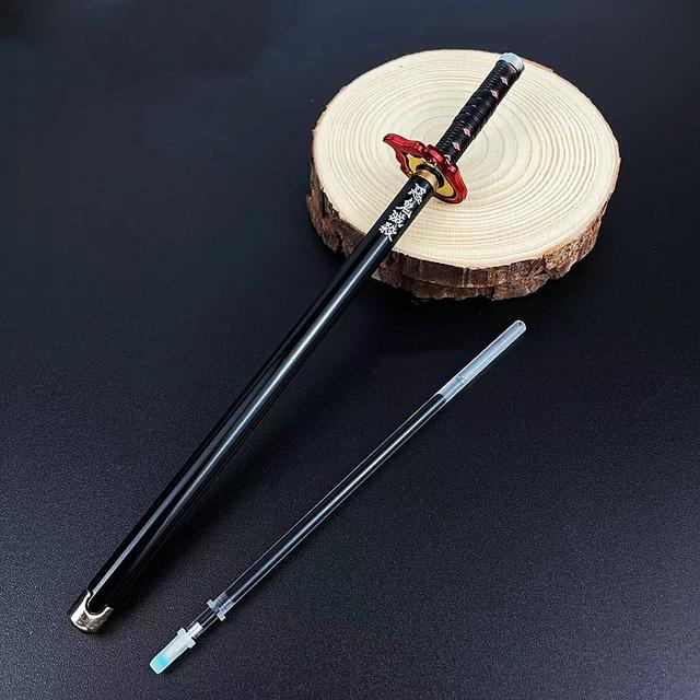 TEMU Bolígrafo Anime de 7.8 pulgadas | Tema Real de Japonesa y Espada , Diseño de Dibujos Animados, Cierre a Presión, Material Plástico