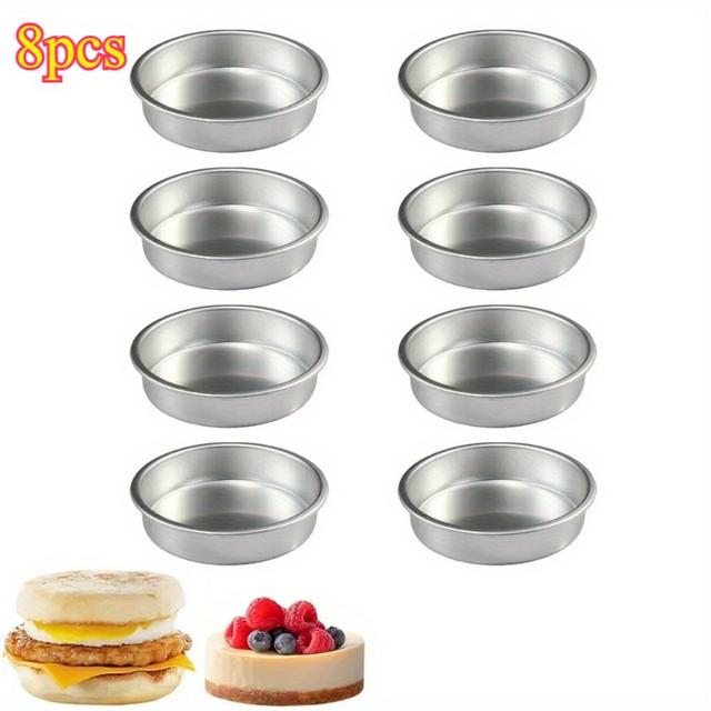 TEMU 8er-Set 4-Zoll Aluminium Runde Antihaft Backformen - Perfekt für Hamburger und Muffins, Ofenfest & Leicht zu Reinigen, Ideales Abschlussgeschenk oder Besonderes zum Muttertag!