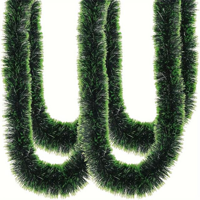 TEMU 5.0m Festive Christmas Garland - With Latte Flowers, Ideal For Tree Decor, Staircase Banner & Indoors & Outdoors