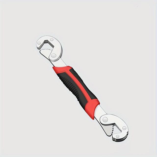 TEMU Double-ended Pipe Wrench - Adjustable .24" To 1.26", Snap Installation, For Indoor & , Steel