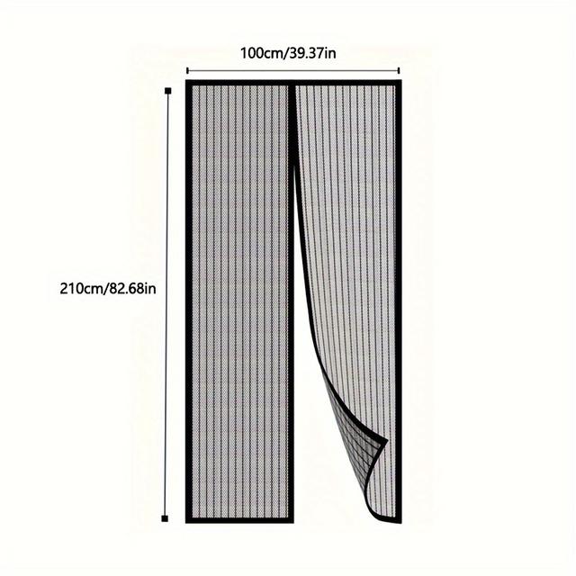 TEMU Magnetic Screen Door - Self-sealing, Heavy-duty Striped Mesh Curtain, Suitable For Room And Door Types, , A Perfect Gift, Insect-proof For All , Halloween/christmas Gift