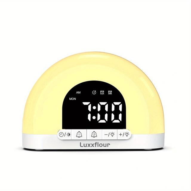 TEMU Luxxflour Sunrise Alarm Clock Light Atmosphere Lamp Dual Alarm Clock And Weekday Mode