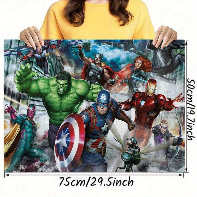 TEMU 1000 قطعة لغز بدون فواصل (W5.28-22) - تصميم مشهد معركة أبطال - 29.5×19.7 بوصة، لعبة ألغاز سميكة متينة للكبار، مثالية للمتعة العائلية وهدايا أعياد الميلاد/الكريسماس، تحدي استرخاء وتزيين شخصيات