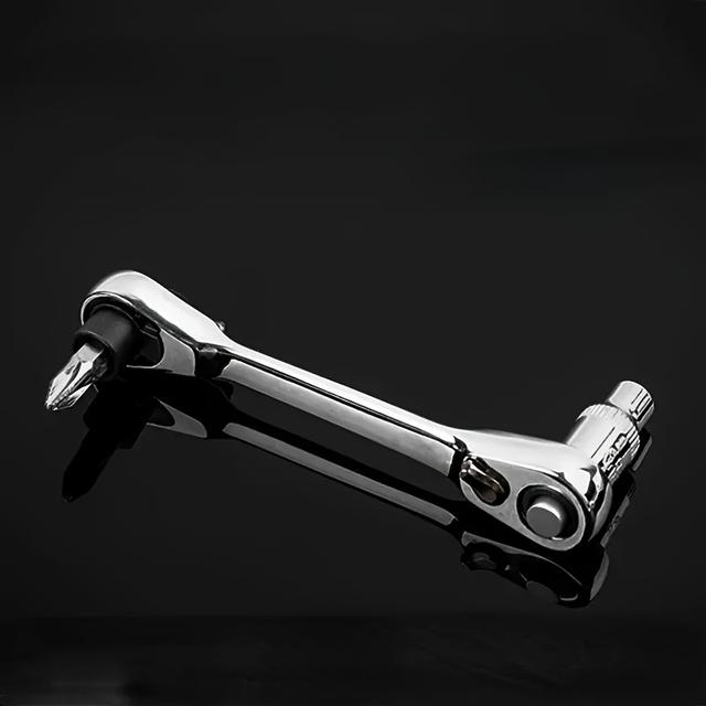 TEMU Dual-head Mini Ratchet Wrench, 72-tooth 1/4 Inch Drive Socket And Drill Driver - Metal Construction, Multifunctional Screwdriver And Socket Hand Tool