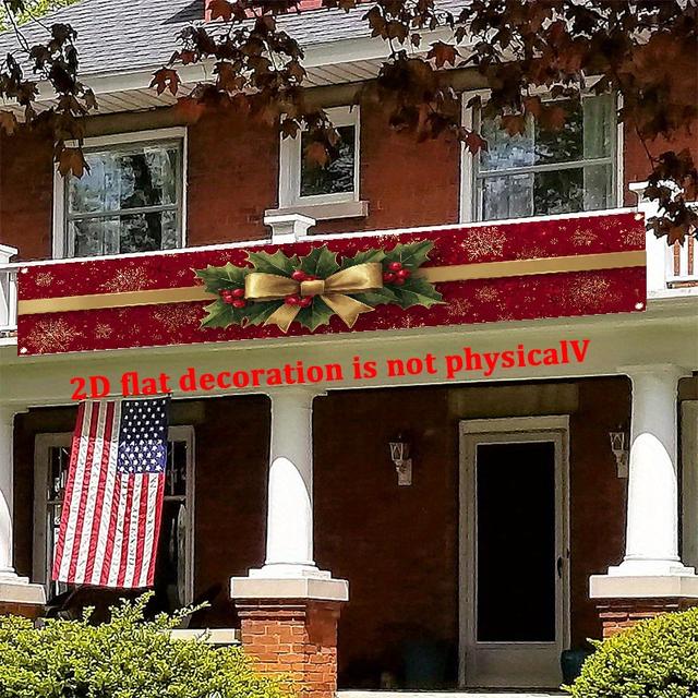 TEMU Una pieza de navideño 2D (2) - un letrero para valla, , no necesita electricidad, ideal para celebraciones al , , festivales y decoración de jardín, con material de poliéster.