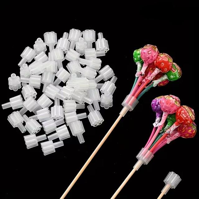 TEMU 28개 창의적인 부케 공예 도구 및 용품, 꽃꽂이 용품, 꽃꽂이 표지판, 꽃집 부케 포장 재료, 롤리팝 부케 랙, 꽃집 공예 용품, 플라스틱 사탕 꽃 만들기 도구