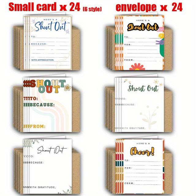 TEMU 24pcs Fun Out Cards - Employees, Teachers & Students - Cartoon Animal Designs - Ideal For Christmas Appreciation & Recognition Rewards