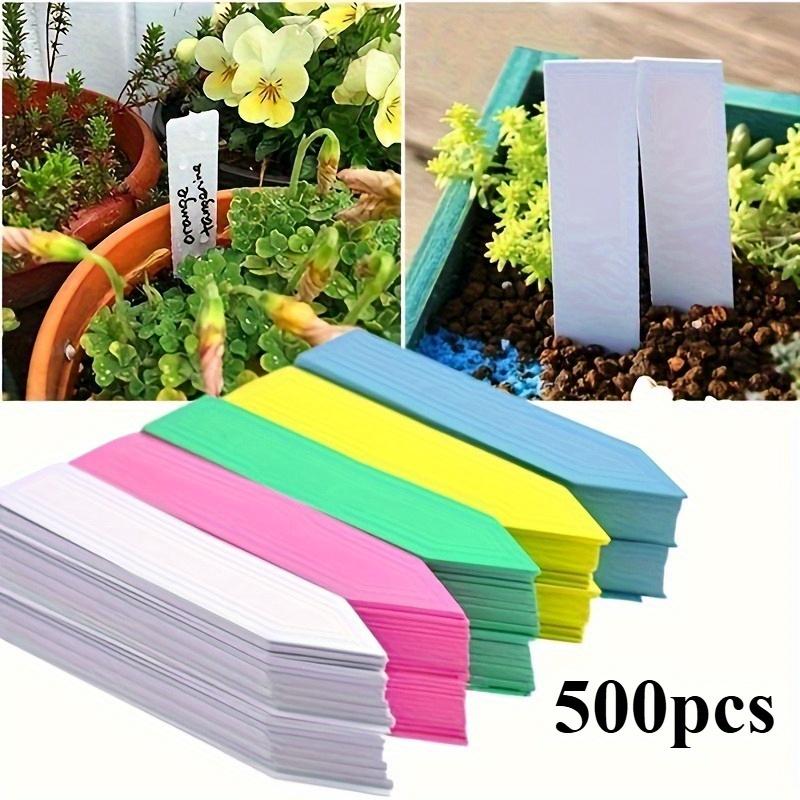 TEMU 500pcs Waterproof Plastic Plant Labels - Durable, Reusable, Weatherresistant Garden Tags For Nursery & Outdoor Use