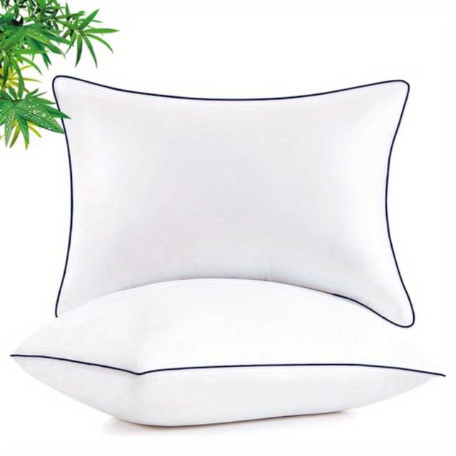 TEMU 2/4pcs Pillows For Sleeping Bamboo Pillow Breathable Home Pillows Queen Size Medium Firm Bed Pillow Bedding Stomach Or Side Sleepers