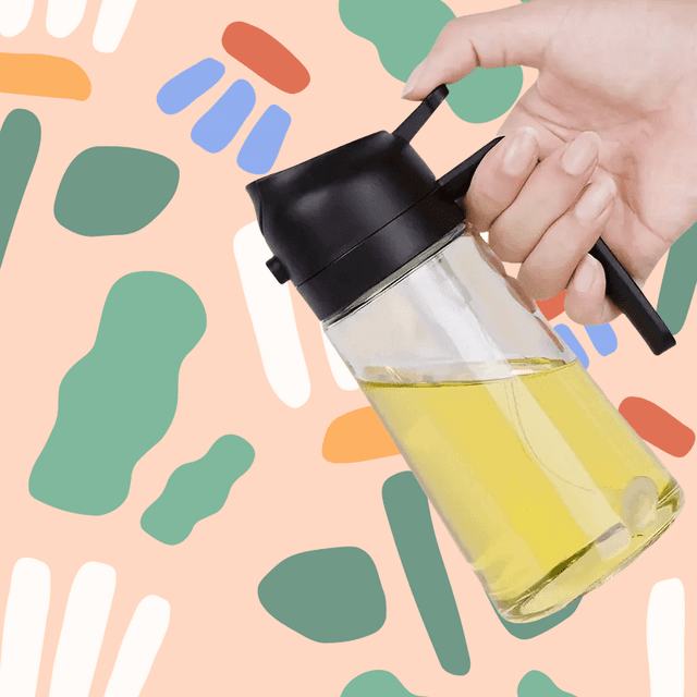 TEMU 2-in-1 Spray Bottle, 16oz/470ml, Automatic Flip , Polyethylene Terephthalate Material, Suitable 11 : Cooking, Salad Dressing, Barbecue, Fryer, Baking- Kitchen Oil And Vinegar Spray Bottle