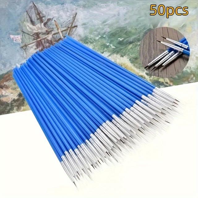 TEMU 50pcs Micro Brush Suit- High-quality Art Craft Tools For Precise Detail Work- Artists And