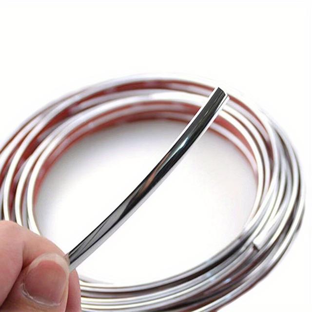 TEMU Silvery Chrome Car Window Trim, 0.39x59inch Pvc Trim For Protecting Door Edges And Bumpers | Stylish And Shiny Car Accessory, | Ideal For Birthday/valentine's Day Gifts