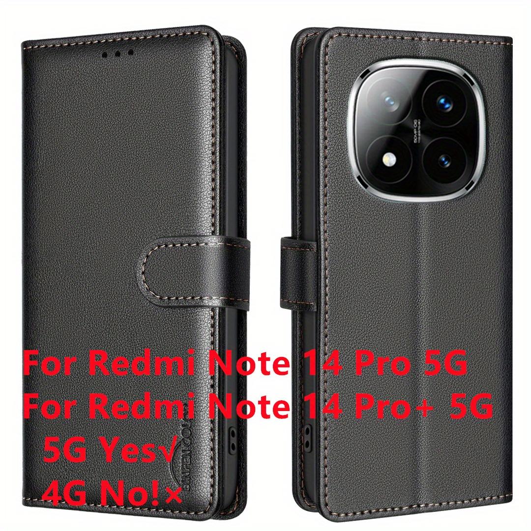 TEMU Phone Case: For Redmi Note 14 Pro 5g / 14 Pro Plus 5g Wallet Case, Textured Faux Leather Business Cover With Rfid Blocking Function