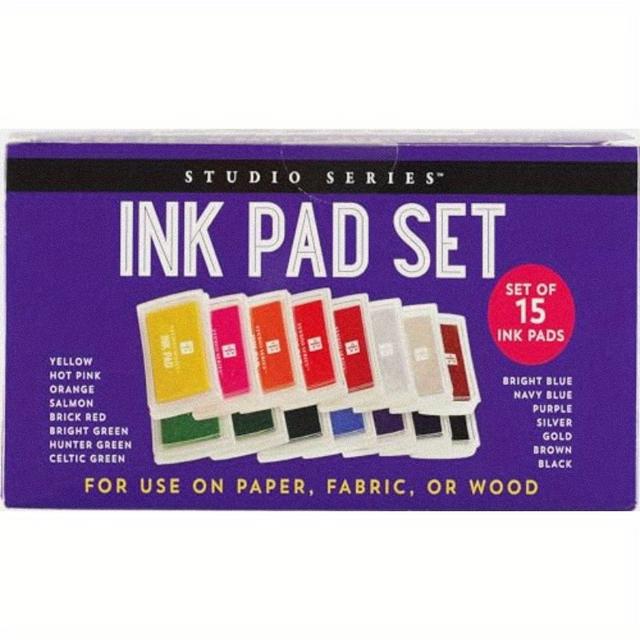 TEMU Ink Pad Set 15 Colors, Sketching Essentials, , Professional Art Pads, Vibrant Colors, Ink, Artistgrade Materials, Drawing Pens, Painting Supplies, Hobbyists, Students