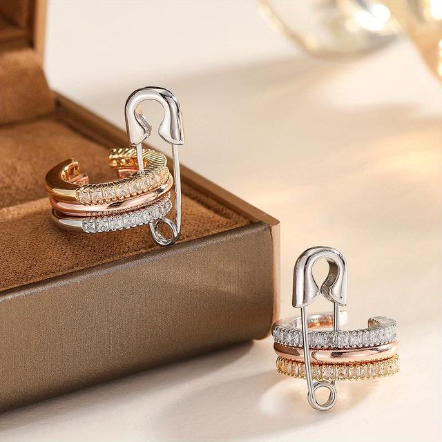 TEMU زوج من الأقراط بتصميم إنفينيتي مثالي للحفلات والمناسبات، إكسسوار أنيق وعصري، مجوهرات مطلية بالذهب عالية الجودة، هدية مميزة لرواد الحفلات ومحبي الهالوين