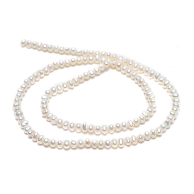 TEMU Exquisite natürliche weiße Süßwasserperlen, 3-4 mm groß, 36 cm lang, perfekt für Schmuckdesign für Armbänder und Halsketten.