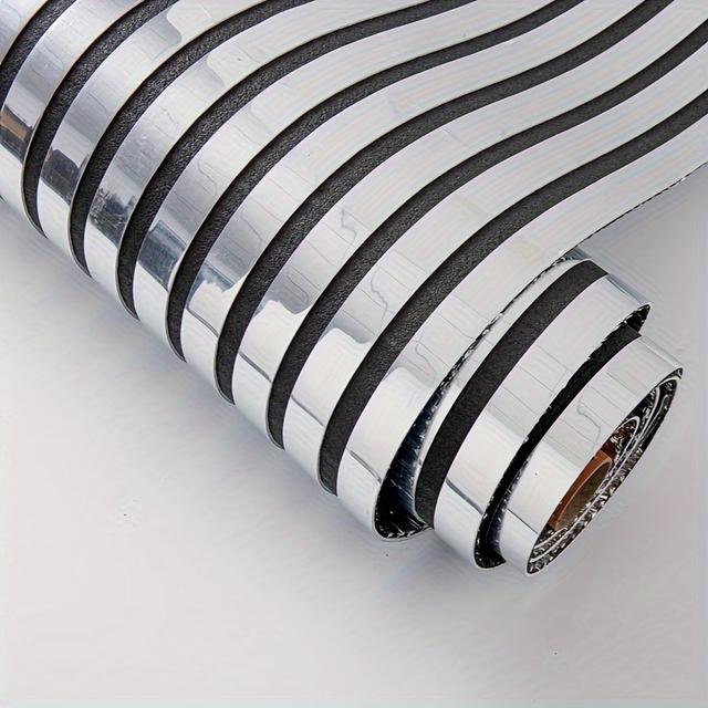 TEMU 1 Rolle Spiegel-Tapete für Wände – Abzieh- & Klebebeschichtung, Luxus-Spiegel für Wohnzimmer, Schlafzimmer, TV-Hintergrund, Wände – Abziehbare Dekorations-Tapete (Keine Rückstände)