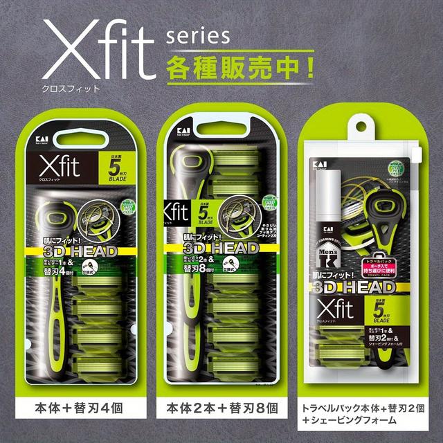 TEMU Xfit メンズレーザー、4つの交換用ブレード付き、T字型、5枚刃のKaiレーザー