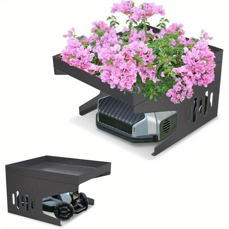 TEMU Robotic Lawn Mower Garage Made Of Metal With Stainless Steel Plate - Extra Sturdy Carport With Uv & Dust Protection, 70x60x42. 5cm, Suitable For Common Robotic Lawn Mower Models