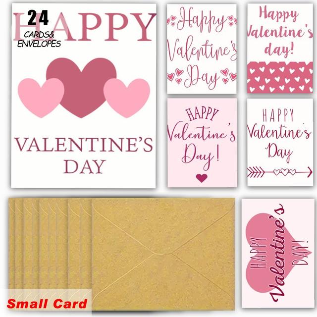 TEMU 24pcs, Valentine Day Card, Happy Valentine's Day Cards, Love You Card, Anniversary Card, Various Love Themed Note Cards, , Gift For Valentine/love /heart/ Wife / Girlfriend, Lovers