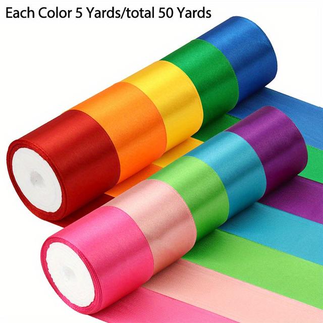 TEMU 25/50 Iardas 4cm Largo Faixa De Cor Faixa De De Flor Faixa De Presente Para Artesanato, Bouquets, Embalagem De Presente, Casamentos E Decoração Dos Namorados Faixa De Cetim