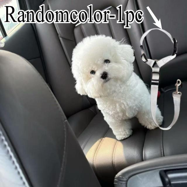 TEMU 1 Adjustable Pet Car Safety Belt, Featuring A 2-in-1 Nylon Leash And Backseat Safety Strap